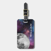 Étiquette À Bagage Lune Solaire Planète spatiale Solaire Violet Lunai (Devant Vertical)