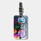 Étiquette À Bagage Lunettes de vue et fleurs tendance (Devant Vertical)