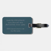 Étiquette À Bagage Luxe Abstrait | Blush Rose Gold et Turquoise Géomé (Dos horizontal)