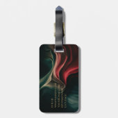 Étiquette À Bagage Luxe abstrait vert noir Professionnel Voyage (Dos Vertical)