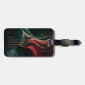 Étiquette À Bagage Luxe abstrait vert noir Professionnel Voyage (Dos horizontal)