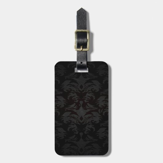 Étiquette À Bagage luxe cuir look damassé (Devant Vertical)