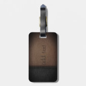 Étiquette À Bagage Luxe élégant, look Leathe (Dos Vertical)