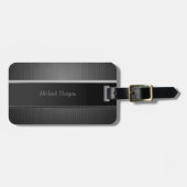 Étiquette À Bagage Luxe élégant, rayé (Devant horizontal)