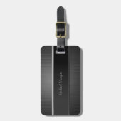 Étiquette À Bagage Luxe élégant, rayé (Devant Vertical)