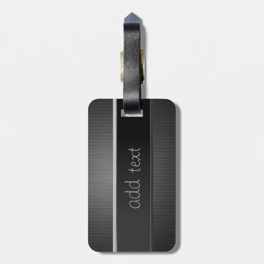 Étiquette À Bagage Luxe élégant, rayé (Dos Vertical)