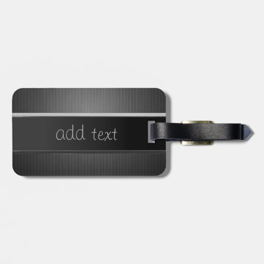 Étiquette À Bagage Luxe élégant, rayé (Dos horizontal)