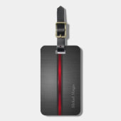 Étiquette À Bagage Luxe élégant, rayé (Devant Vertical)