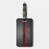 Étiquette À Bagage Luxe élégant, rayé (Dos Vertical)