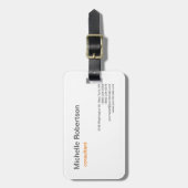 Étiquette À Bagage Luxe Linge de qualité supérieure Noir Blanc Plaine (Devant Vertical)