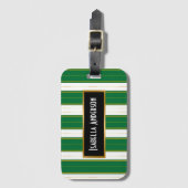 Étiquette À Bagage Luxe Linge Moderne Green Gold Texture Collection (Devant Vertical)