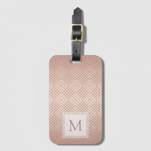 Étiquette À Bagage Luxe motif Rose Gold Personnalisé (Devant Vertical)