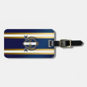 Étiquette À Bagage Luxury Royal Blue and White Monogram (Devant horizontal)