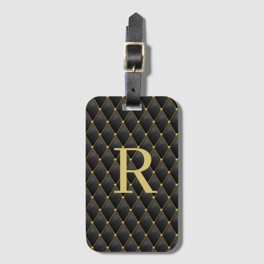 Étiquette À Bagage Luxury Stylish Monogram (Devant Vertical)