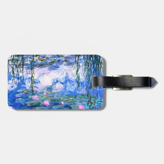 Étiquette À Bagage Lys d'eau rose Monet  (Dos horizontal)