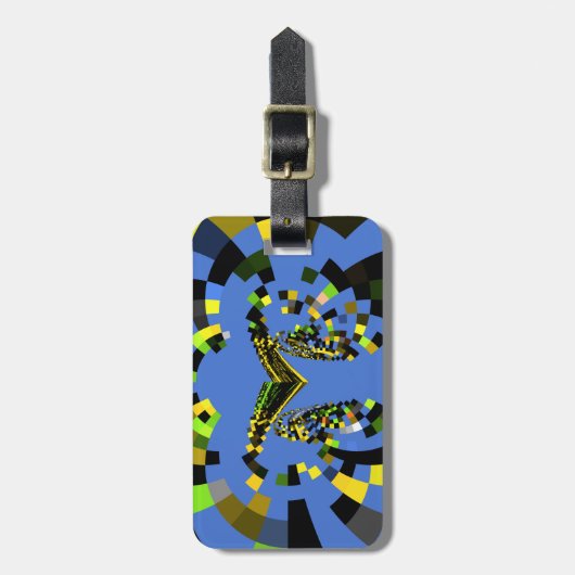 Étiquette À Bagage M Bleu (Devant Vertical)