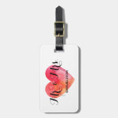 Étiquette À Bagage M. et Mme coeur d'aquarelle de l'étiquette | de (Devant Vertical)