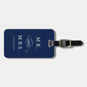 Étiquette À Bagage M. et Mme dans l'étiquette de bagage de la marine (Devant horizontal)