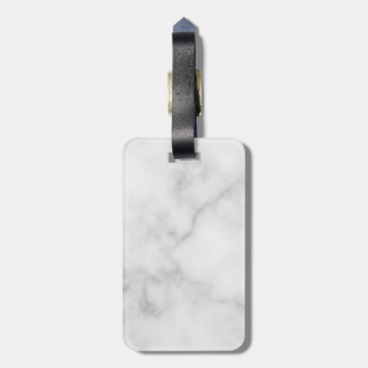 Étiquette À Bagage M. et Mme. | Élégant Marbre blanc Script moderne (Dos Vertical)