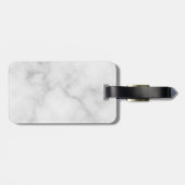 Étiquette À Bagage M. et Mme. | Élégant Marbre blanc Script moderne (Dos horizontal)