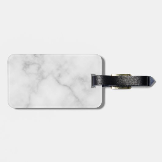 Étiquette À Bagage M. et Mme. | Élégant Marbre blanc Script moderne (Dos horizontal)