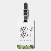 Étiquette À Bagage M. et Mme étiquette tropicale de bagage de (Devant Vertical)