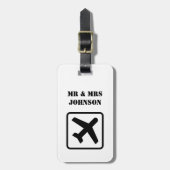 Étiquette À Bagage M. et Mme faits sur commande étiquettes de bagage (Devant Vertical)