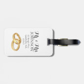 Étiquette À Bagage M. et Mme Newlyted Photo Mariage Ring (Dos horizontal)