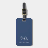 Étiquette À Bagage M. Groom Indigo et Couples Mariages de pierre (Devant Vertical)
