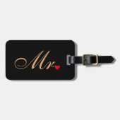 Étiquette À Bagage M. Mari Mariage Couples Élégants Voyage (Devant horizontal)