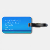 Étiquette À Bagage M. Mme Beach Coeurs de mariage Sable Famille Monog (Dos horizontal)