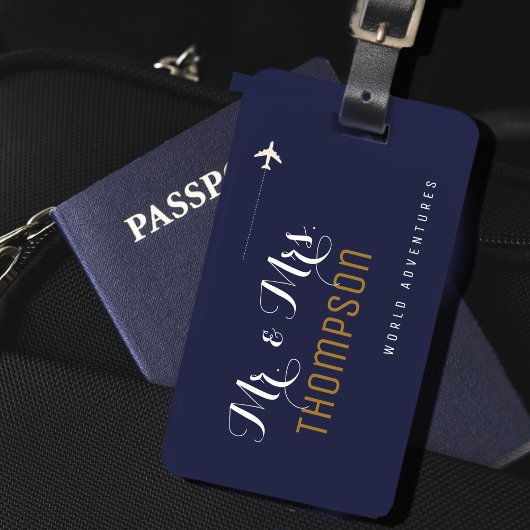 Étiquette À Bagage M. & Mme couple World travel adventures