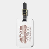 Étiquette À Bagage M. & Mme Monogram White Rose Gold Mariage (Devant Vertical)