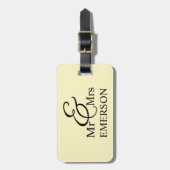 Étiquette À Bagage M. & Mme nom personnalisé (Devant Vertical)