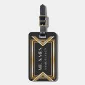 Étiquette À Bagage M. & Mme Travel Bagage Balise |Gatsby inspiré (Devant Vertical)