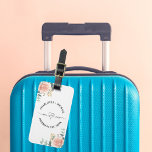 Étiquette À Bagage M. mrs jeunes mariés roses fleurons or verdure<br><div class="desc">Arrière - plan blanc,  texte noir. Monsieur,  et un coeur. Décoré de roses d'or rose de couleur eau,  de verdure d'eucalyptus et de sprigs dorés. Personnalisez et ajoutez vos noms. Retour : ajoutez vos coordonnées.</div>