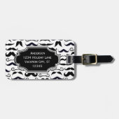 Étiquette À Bagage M. Mustache Hipster Motif (Devant horizontal)