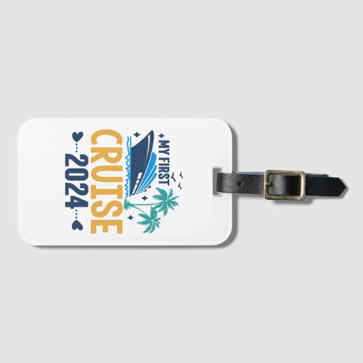 Étiquette À Bagage Ma première croisière 2024 (Devant Horizontal)