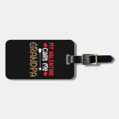 Étiquette À Bagage Ma Saint Valentin m'appelle grand-père Leopard Buf (Devant horizontal)