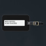 Étiquette À Bagage Ma valise noire<br><div class="desc">Parce que tout le monde a une valise noire...  un arrière - plan noir solide avec un carré blanc pour ajouter votre nom.</div>