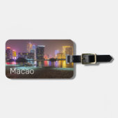 Étiquette À Bagage Macao Casino Skyline Panorama Chine Nuit (Devant horizontal)