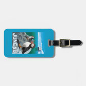 Étiquette À Bagage Macareux et bateau de croisière - Juneau, Alaska (Devant horizontal)