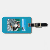 Étiquette À Bagage Macareux et bateau de croisière - Ketchikan, (Devant horizontal)