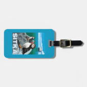 Étiquette À Bagage Macareux et bateau de croisière - Sitka, Alaska (Devant horizontal)