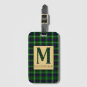 Étiquette À Bagage MacDonald Tartan Monogramme M (Devant Vertical)