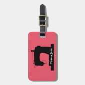 Étiquette À Bagage Machine à coudre / Votre Texte {Lumière} (Devant Vertical)