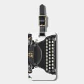 Étiquette À Bagage Machine à écrire antique (Devant Vertical)