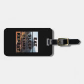 Étiquette À Bagage Machu Picchu Pérou - Mangez Sleep Climat Répéter (Devant horizontal)