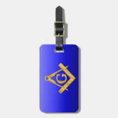Étiquette À Bagage Maçon maçonnique avec le bleu de gradient (Devant Vertical)