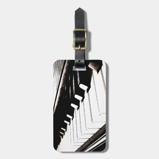 Étiquette À Bagage Macro Touches de piano (Devant Vertical)